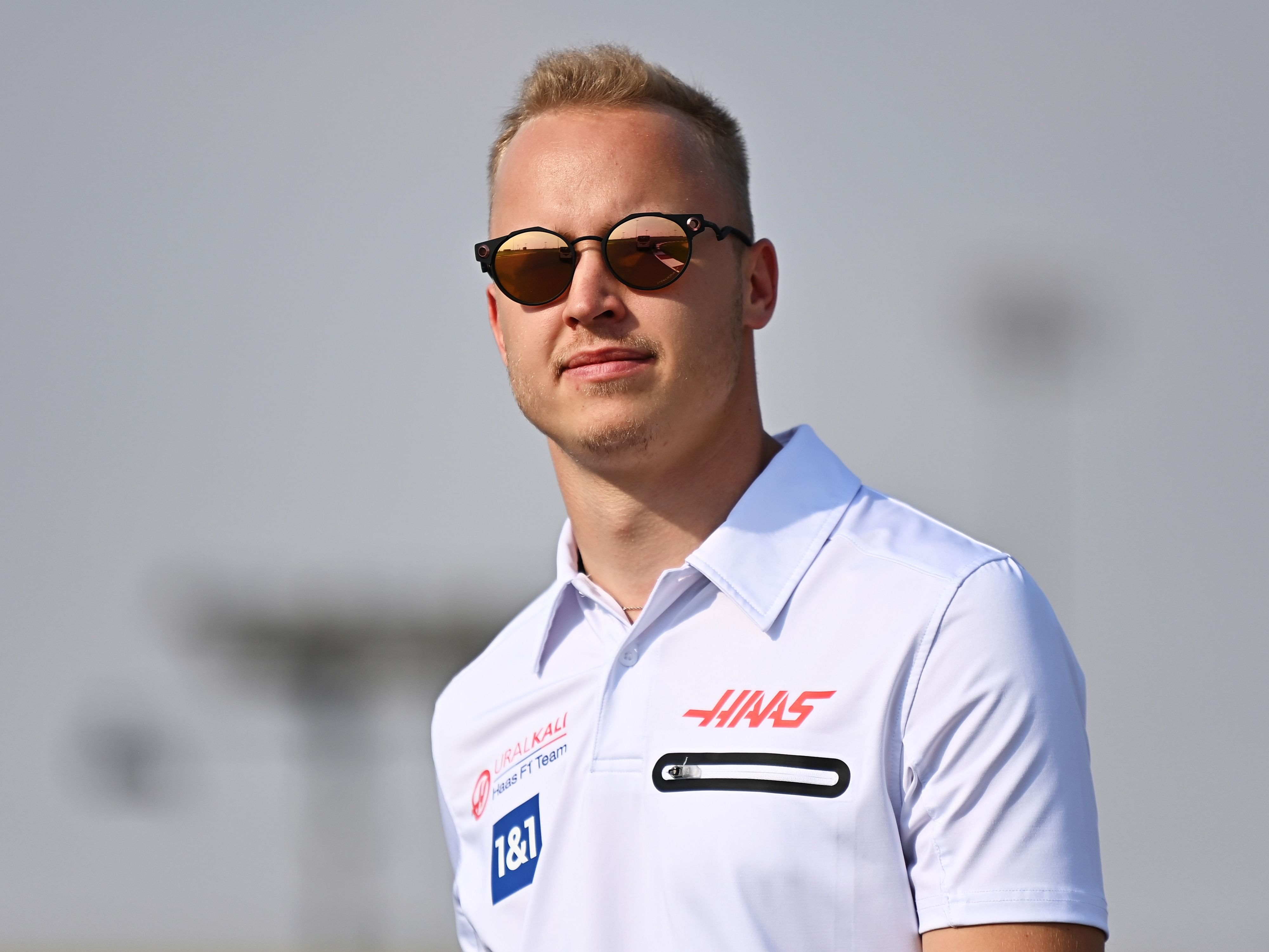 Nikita Mazepin walks the track during previews ahead of the 2021 F1 Qatar Grand Prix. (Photo by Clive Mason/Getty Images)