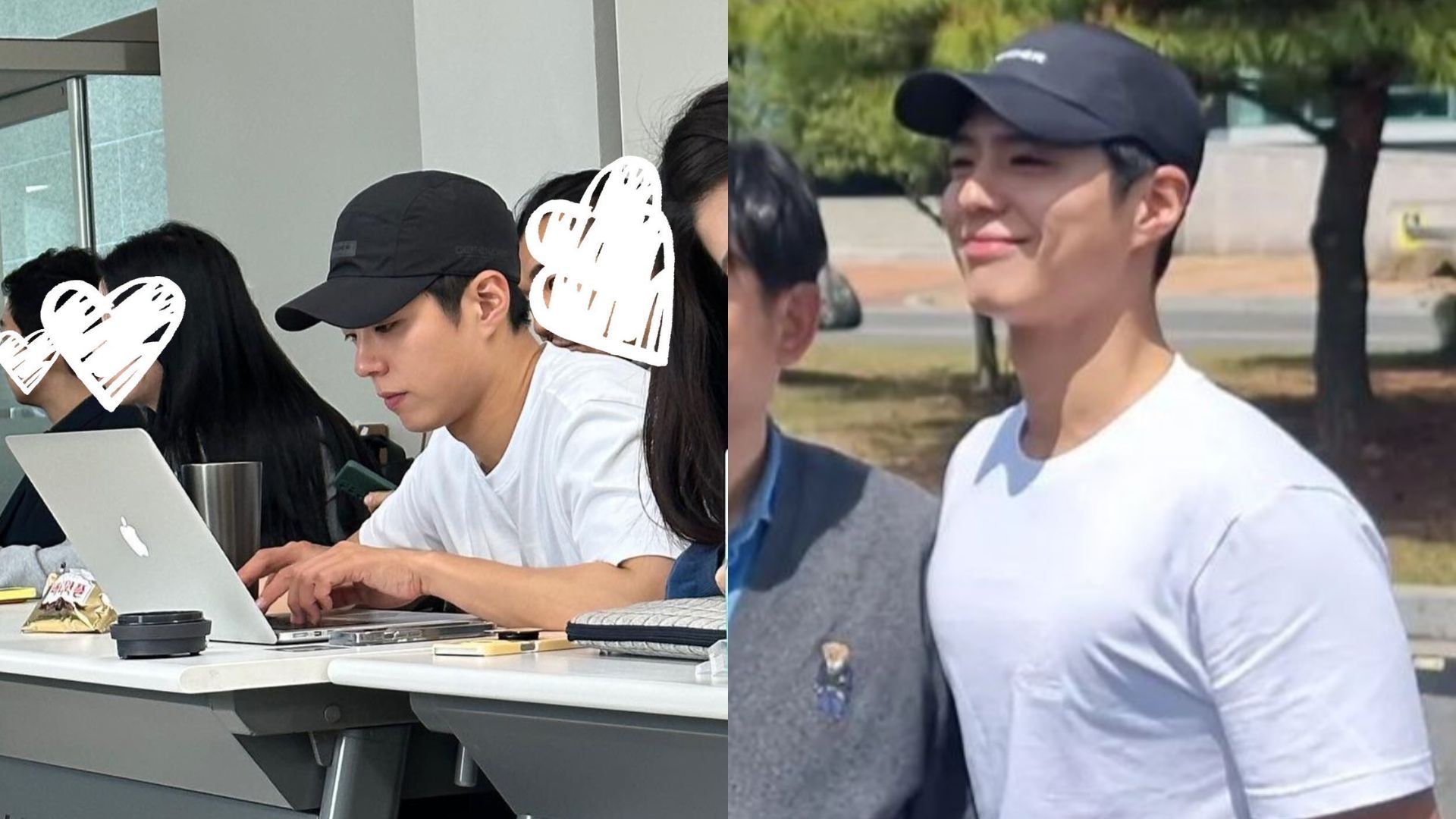 Park Bo-gum at Sang Myung University (Image via Twitter/@AllForParkBoGum)