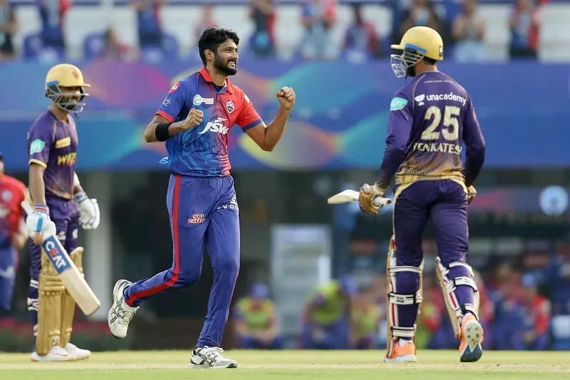 The left-arm pacer during an IPL 2022 match against KKR. (Pic: BCCI)