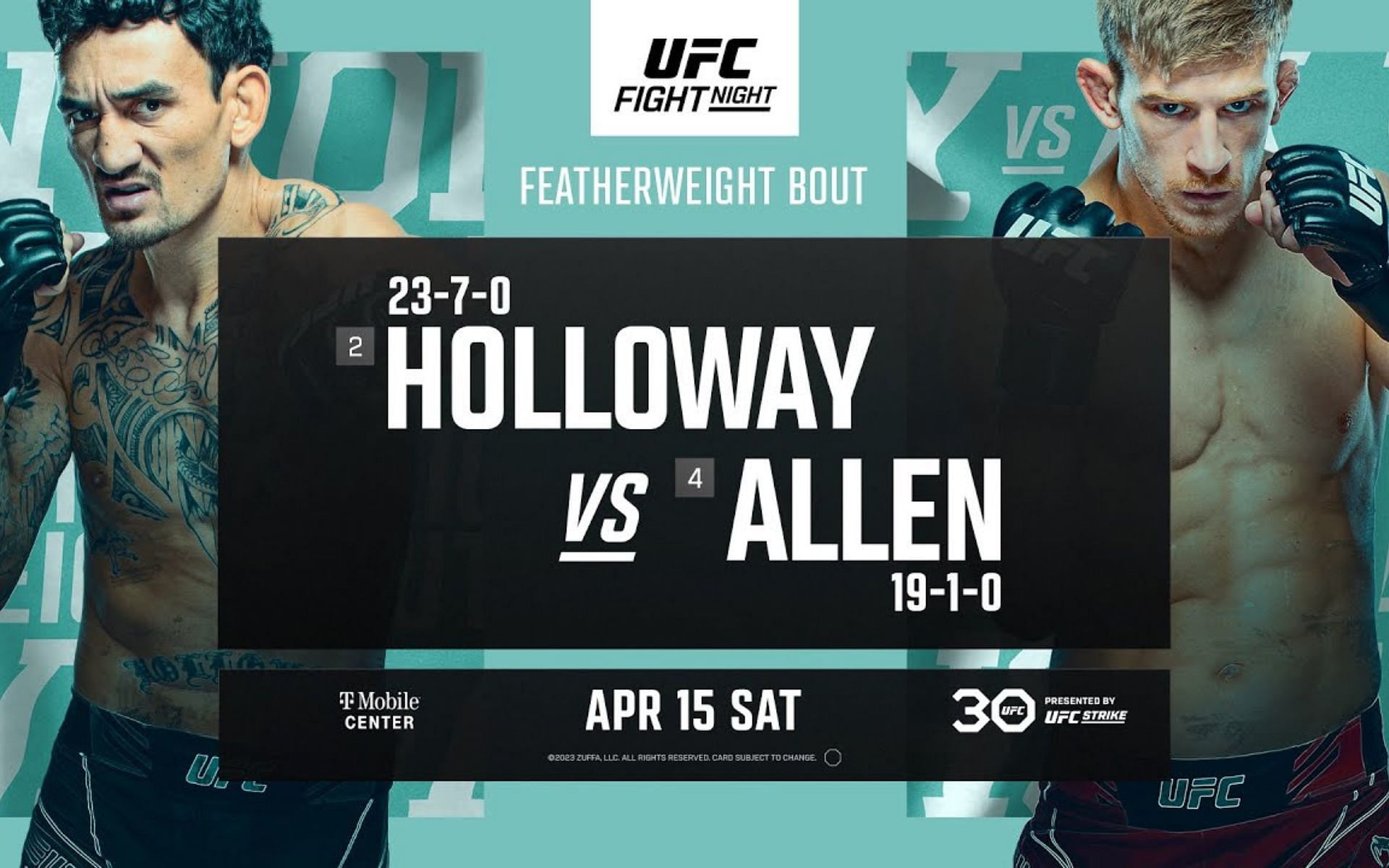 UFC Kansas City: Holloway vs. Allen poster [Image courtesy: @ufc (Twitter)]