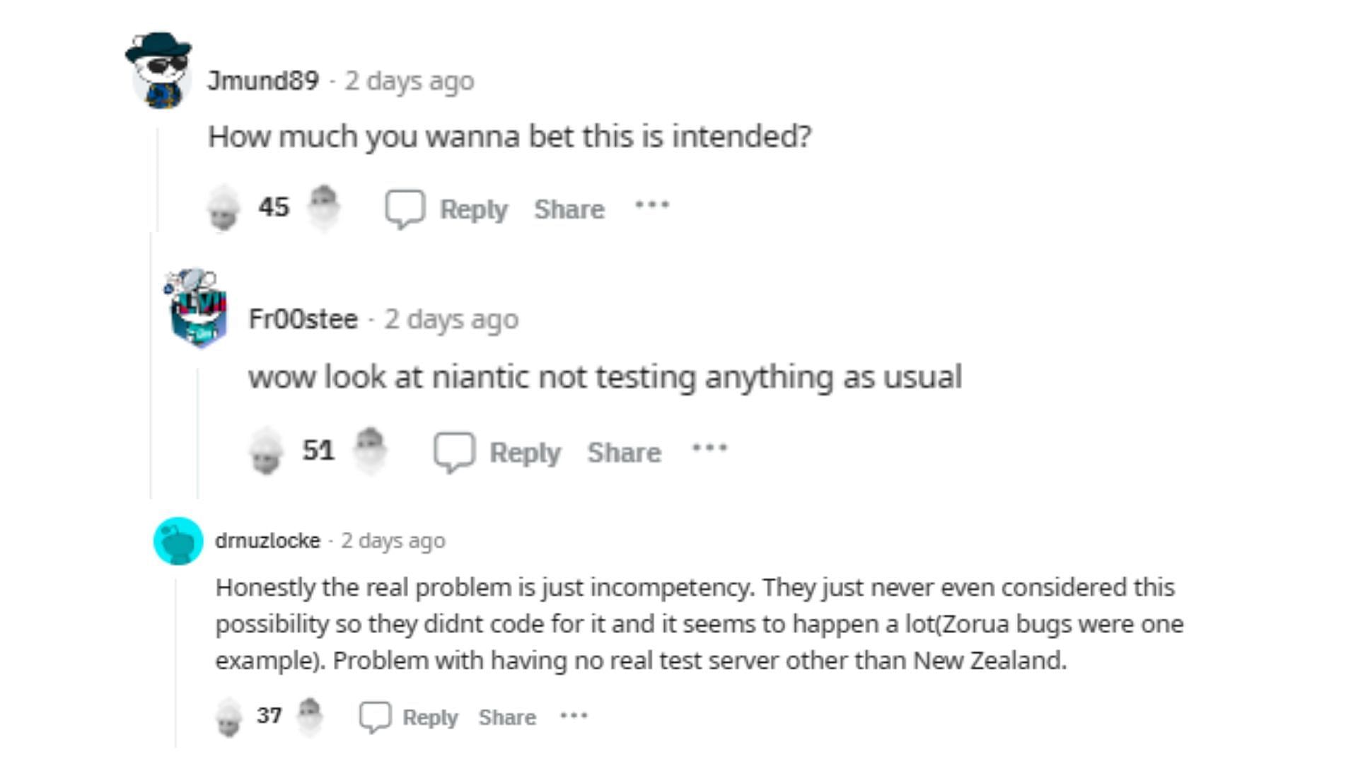 Fans express disappointment due to Niantic&#039;s Remote Raid bug. (Image via Reddit)