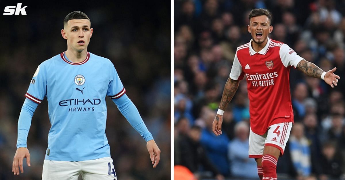 Ben White and Phil Foden had a heated exchange after the match