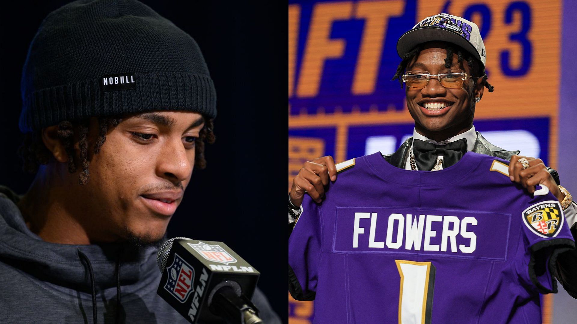Is 2023 NFL Draft WR prospect Josh Downs (l) faster than new Ravens WR Zay Flowers (r)?