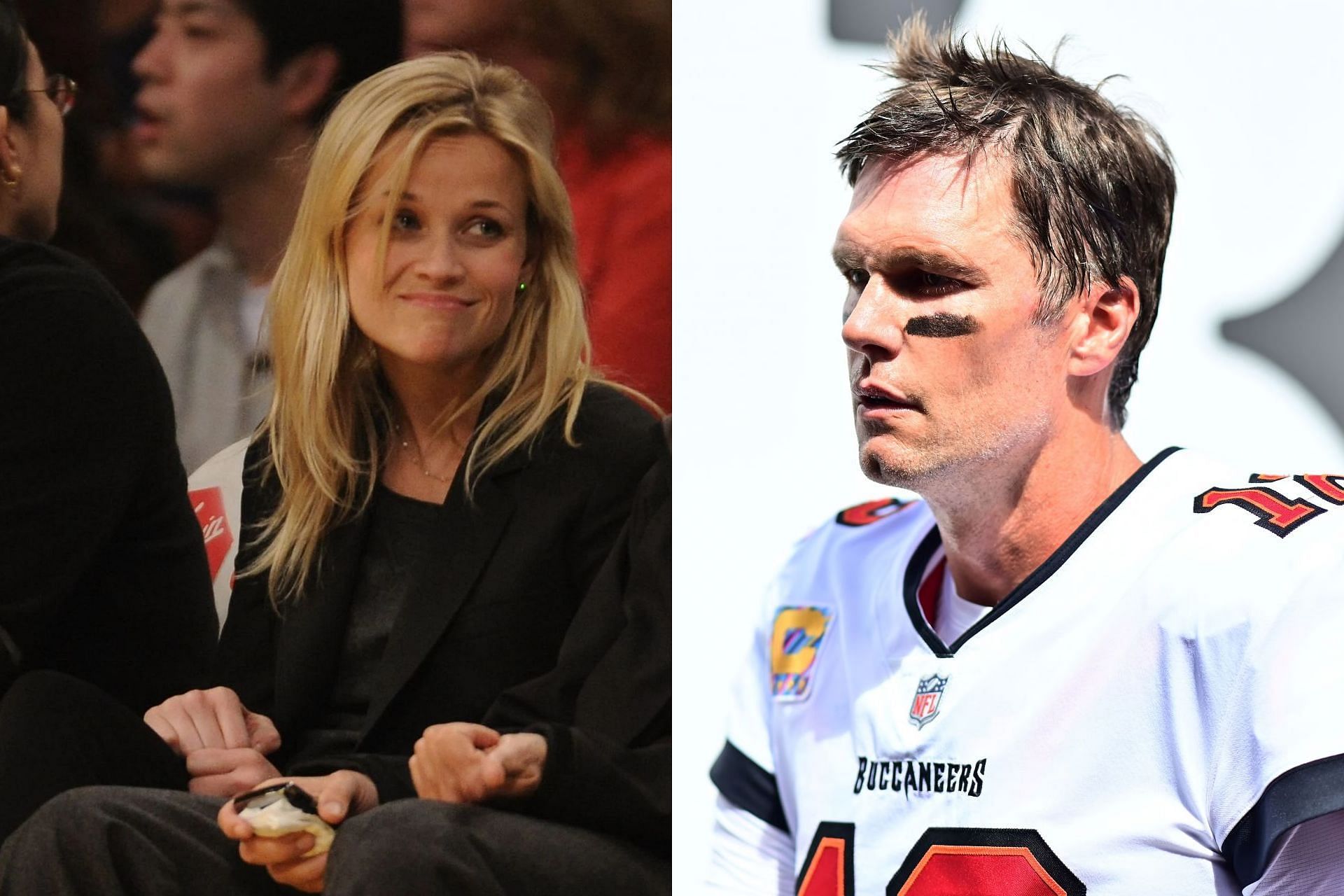 Reese Witherspoon (L) and Tom Brady (R)