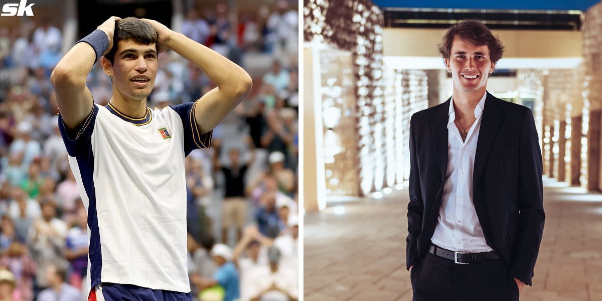Juan Carlos Ferrero coached Alexander Zverev (R) before taking on Carlos Alcaraz.