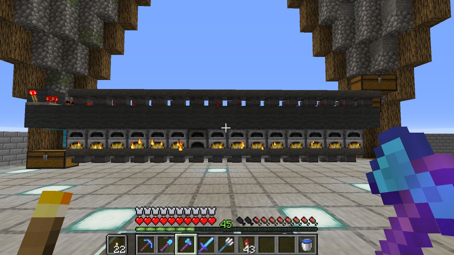 A super smelter is an automatic smelting machine in Minecraft (Image via Reddit / u/CrimpyPlate)