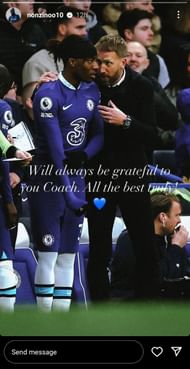 Noni Madueke's Instagram story for Potter.