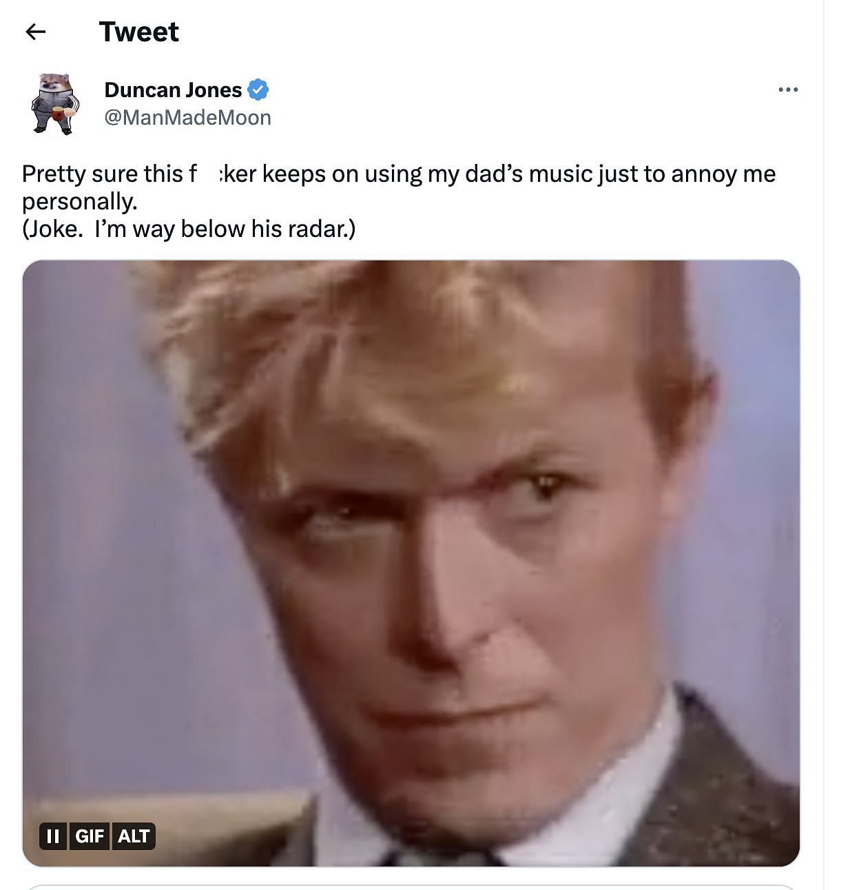 Duncan Jones posted on Twitter and alleged that Donald Trump repeatedly used his father&#039;s songs. (Image via Twitter)