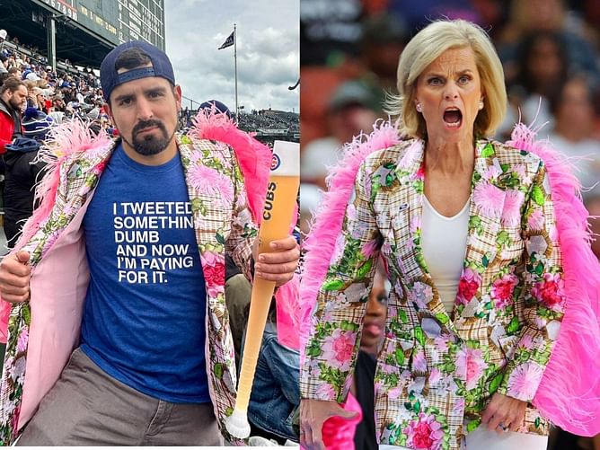 Who is Austin Huff? Sports blogger steals the show by wearing Kim Mulkey's jacket to Chicago Cubs game