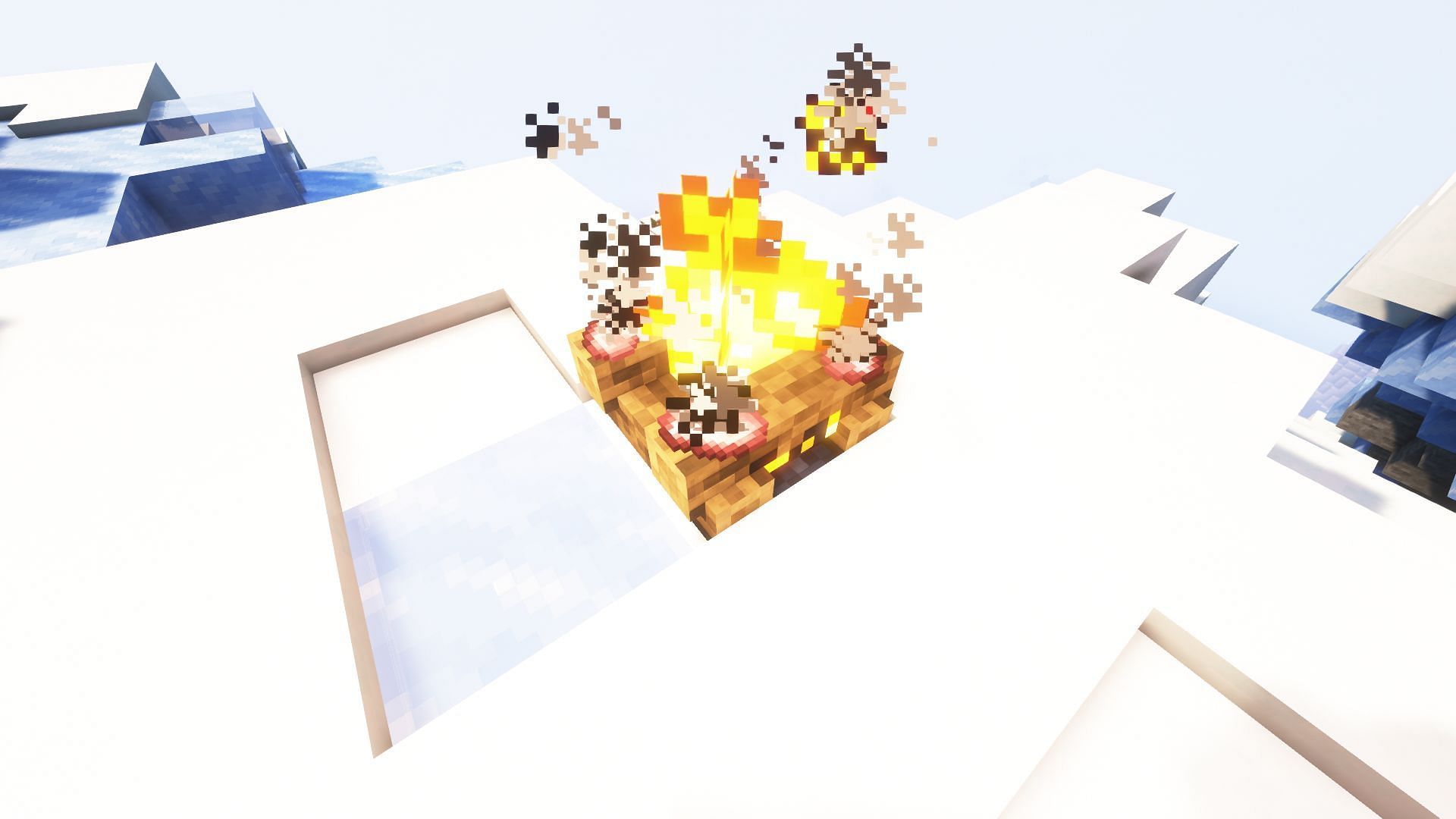 Campfires can also be used to simultaneously cook four food items in Minecraft (Image via Mojang)