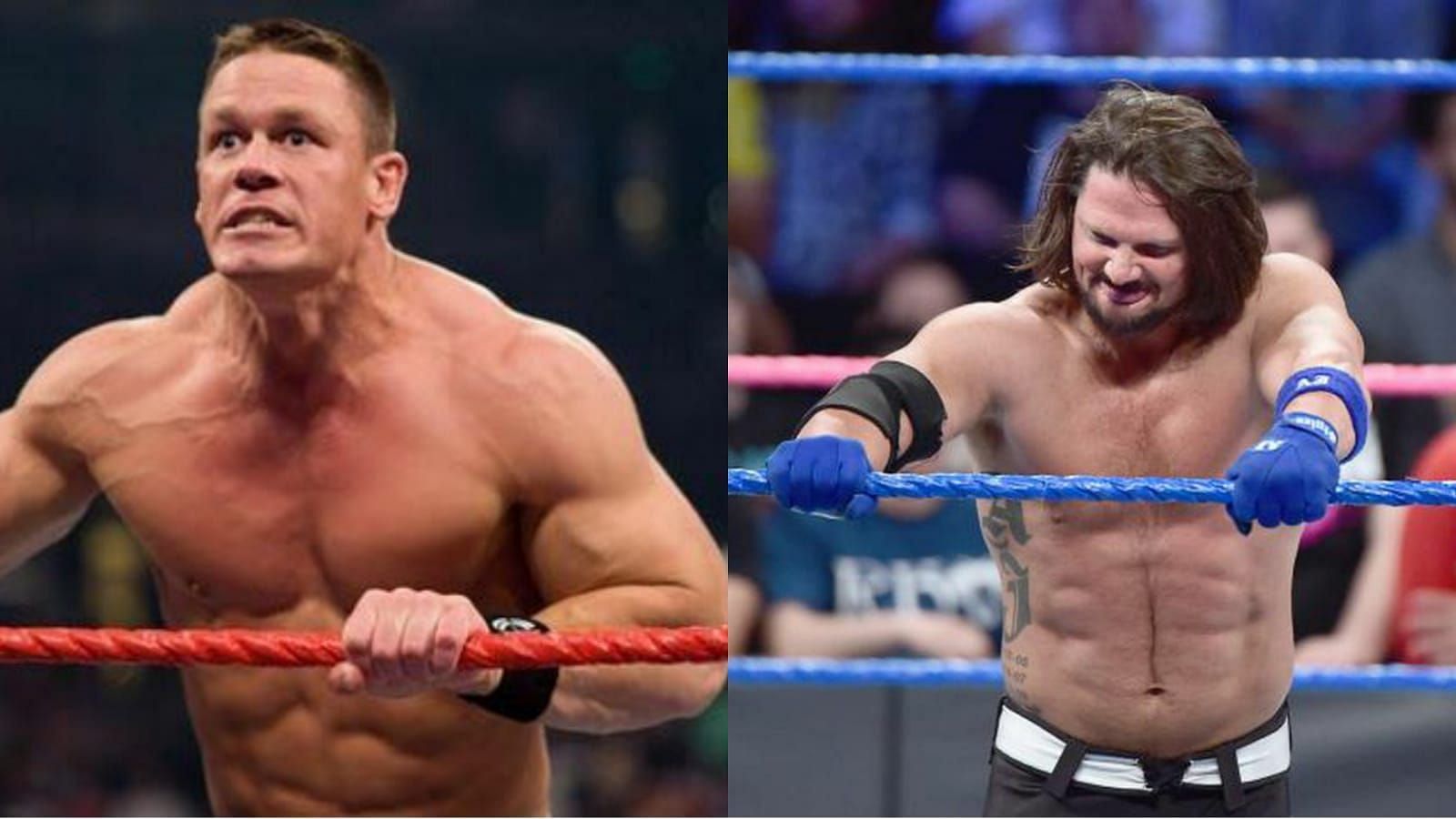 John Cena (left) and AJ Styles (right)