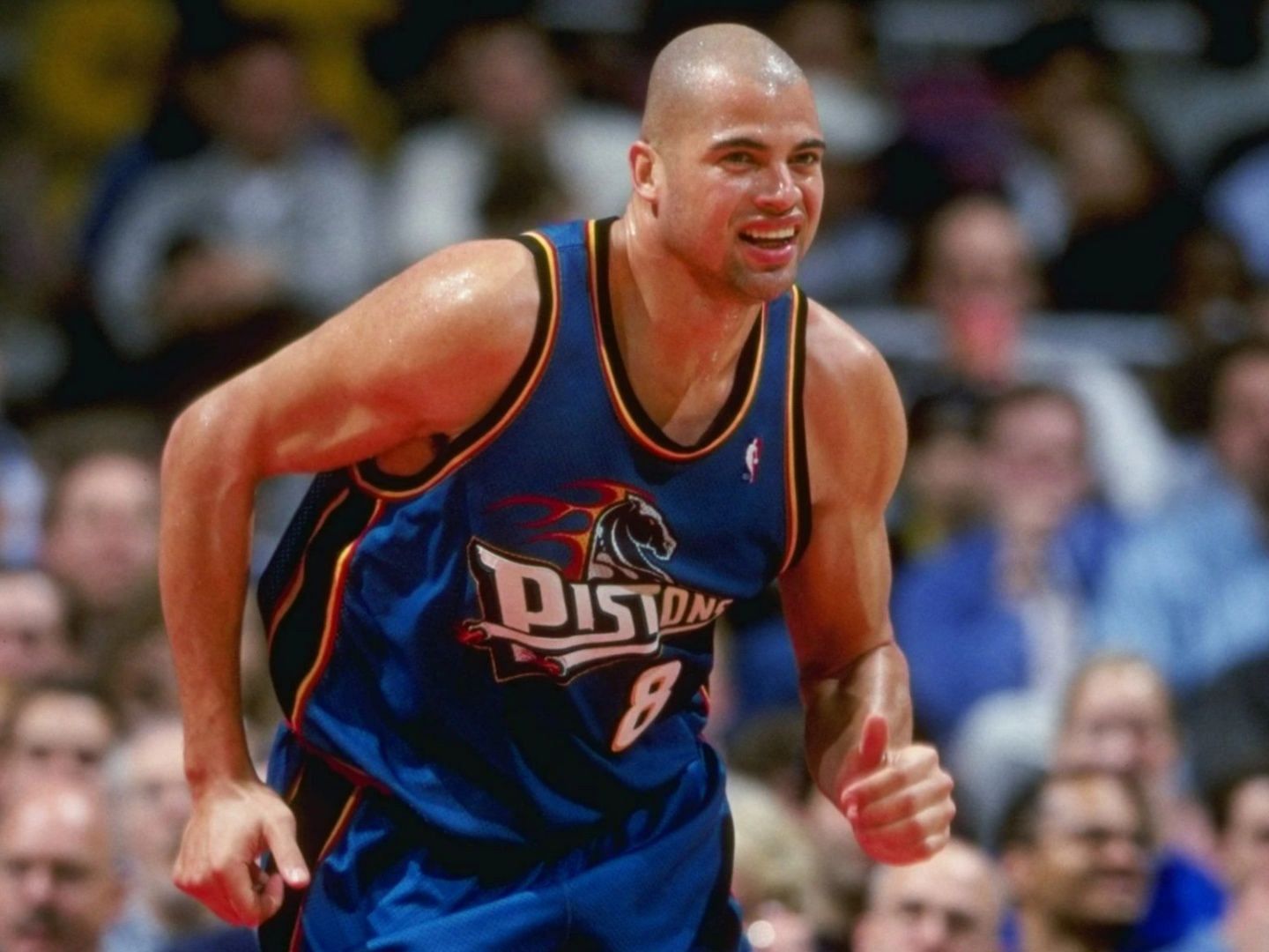 Bison Dele playing for the Detroit Pistons
