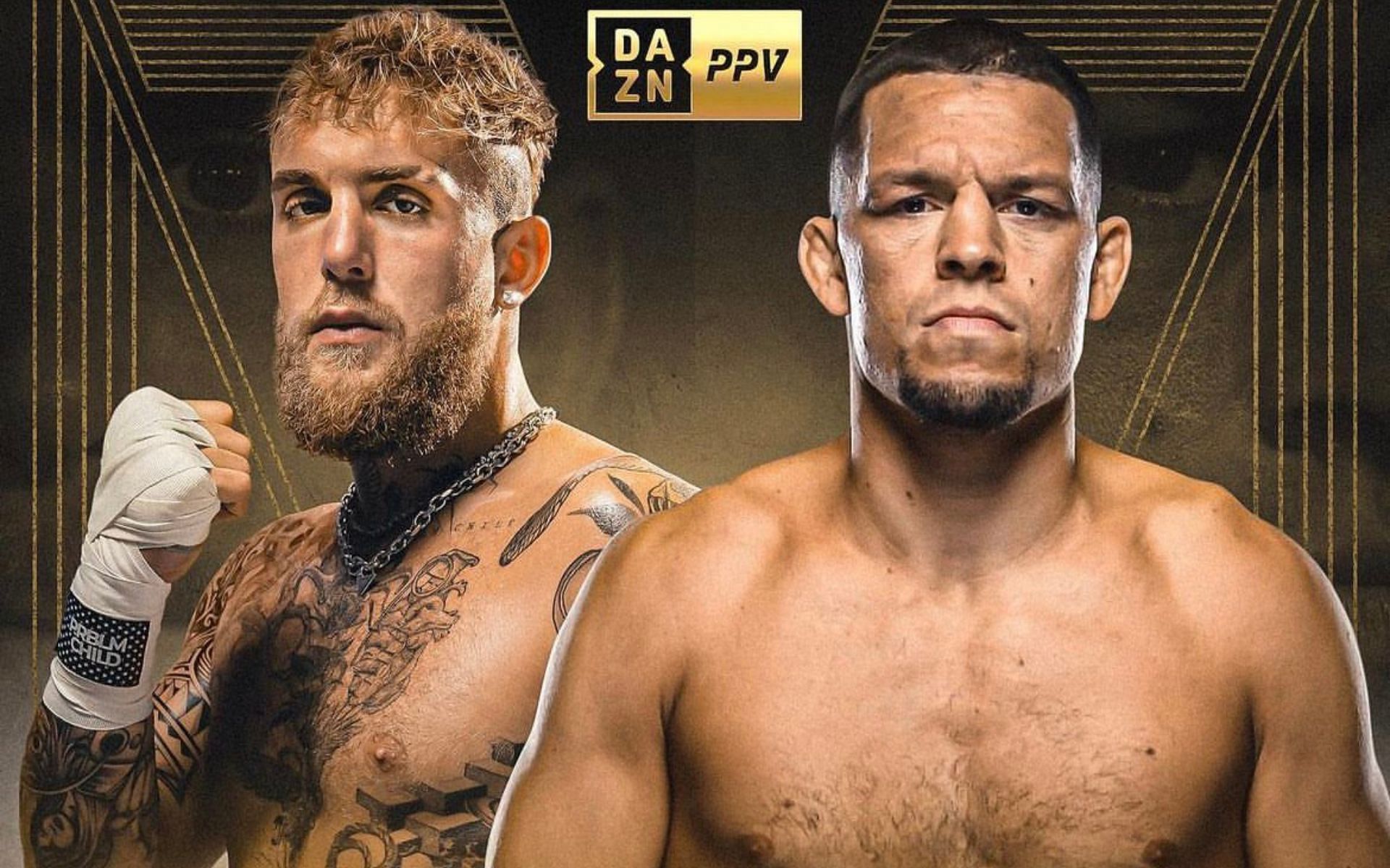 Nate Diaz vs. Jake Paul poster [Image courtesy: @Dexerto on Twitter]