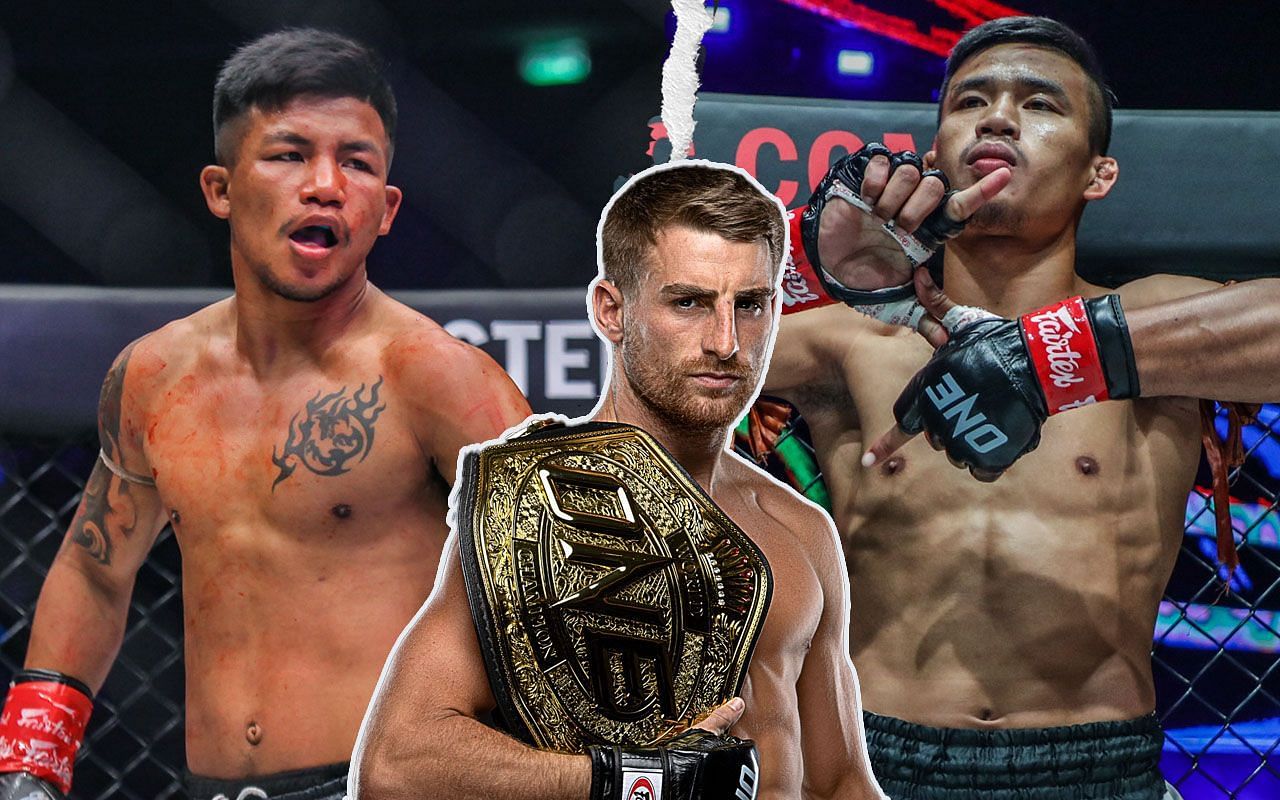 Jonathan Haggerty (C) wants to get a win back from Rodtang (L) and Superlek (R). | [Photo: ONE Championship]