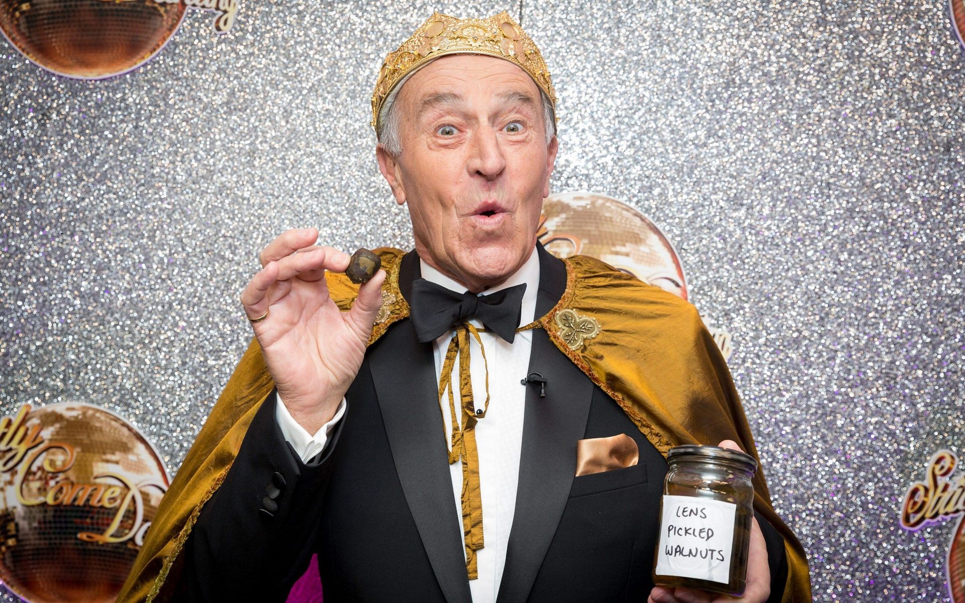 Goodman was awarded with a jar of pickled walnuts by the crew of Strictly Come Dancing (Image via BBC)