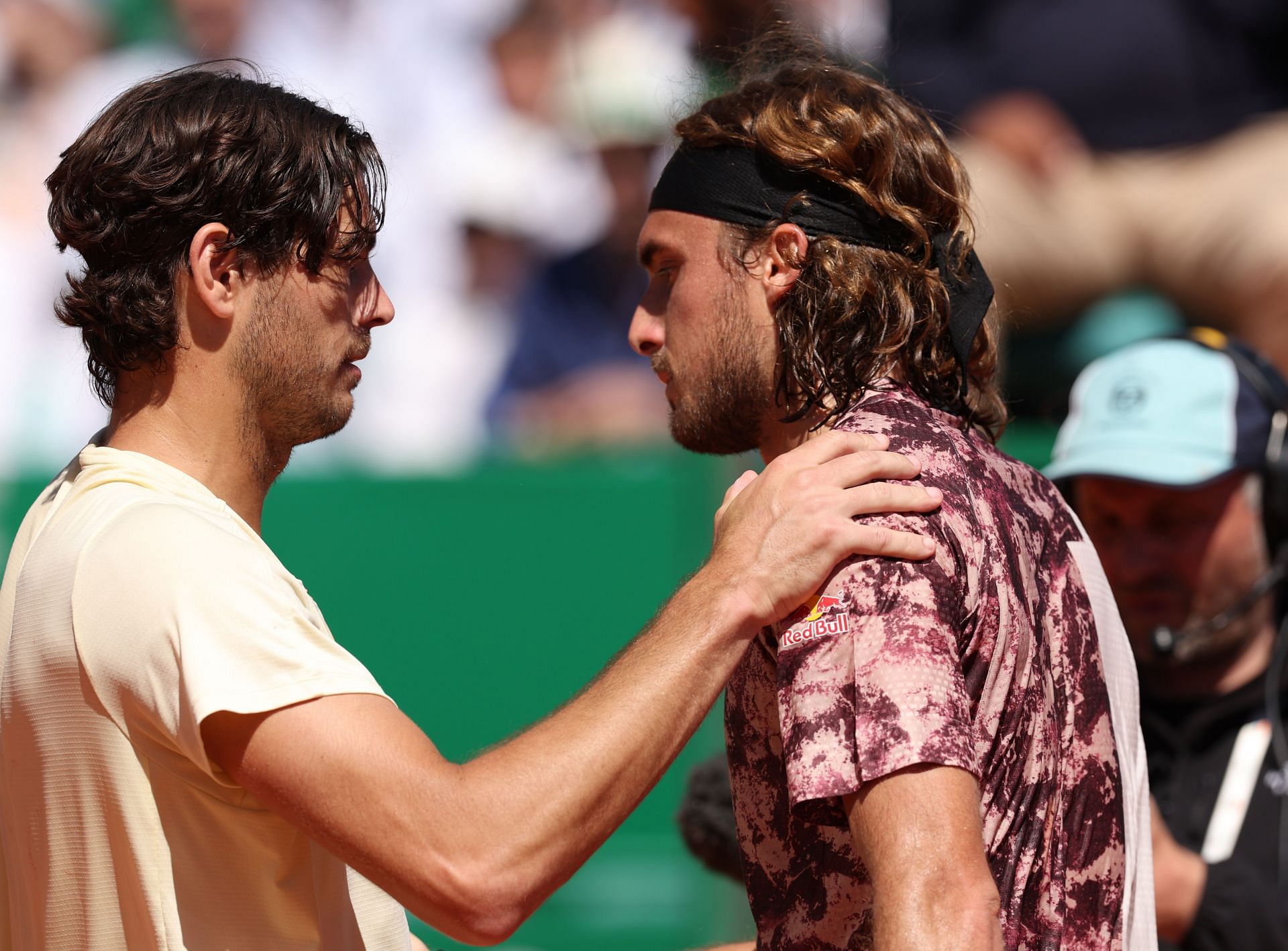 Taylor Fritz (L) and Stefanos Tsitsipas