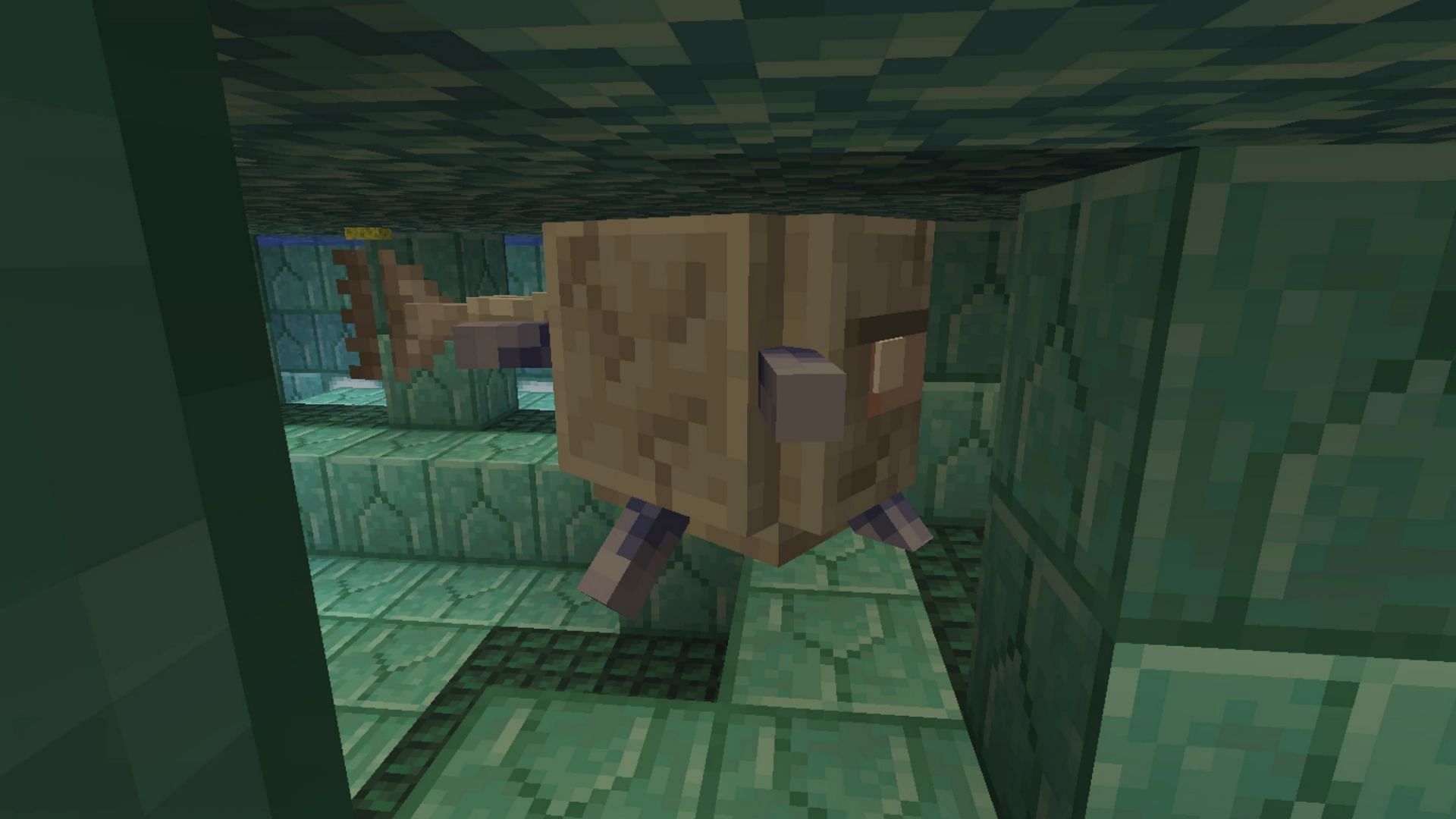 Elder Guardians can slow down players from breaking blocks and finding the underground base in Minecraft servers (Image via Mojang)