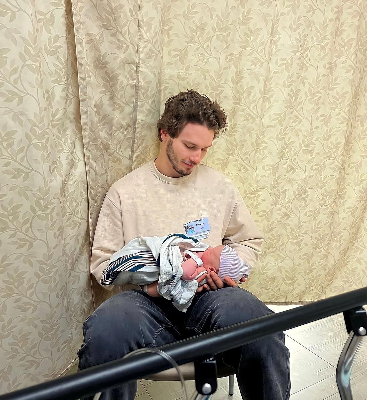 Mikhail Sergachev and wife Liza welcome their newborn son