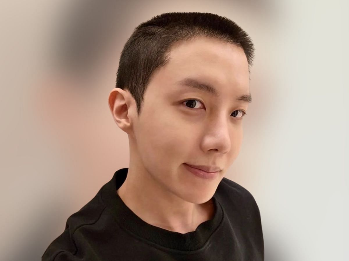 j-hope debuts buzzcut to announce his military enlistment (Image via Instagram/@uarmyhope)