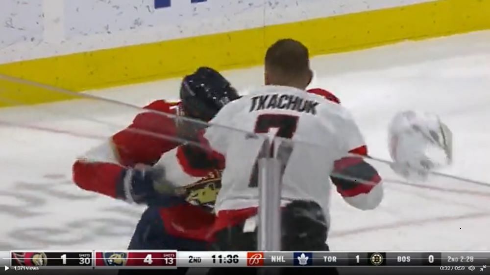 Drake Batherson vs. Matthew Tkachuk, April 06, 2023 - Ottawa Senators vs.  Florida Panthers