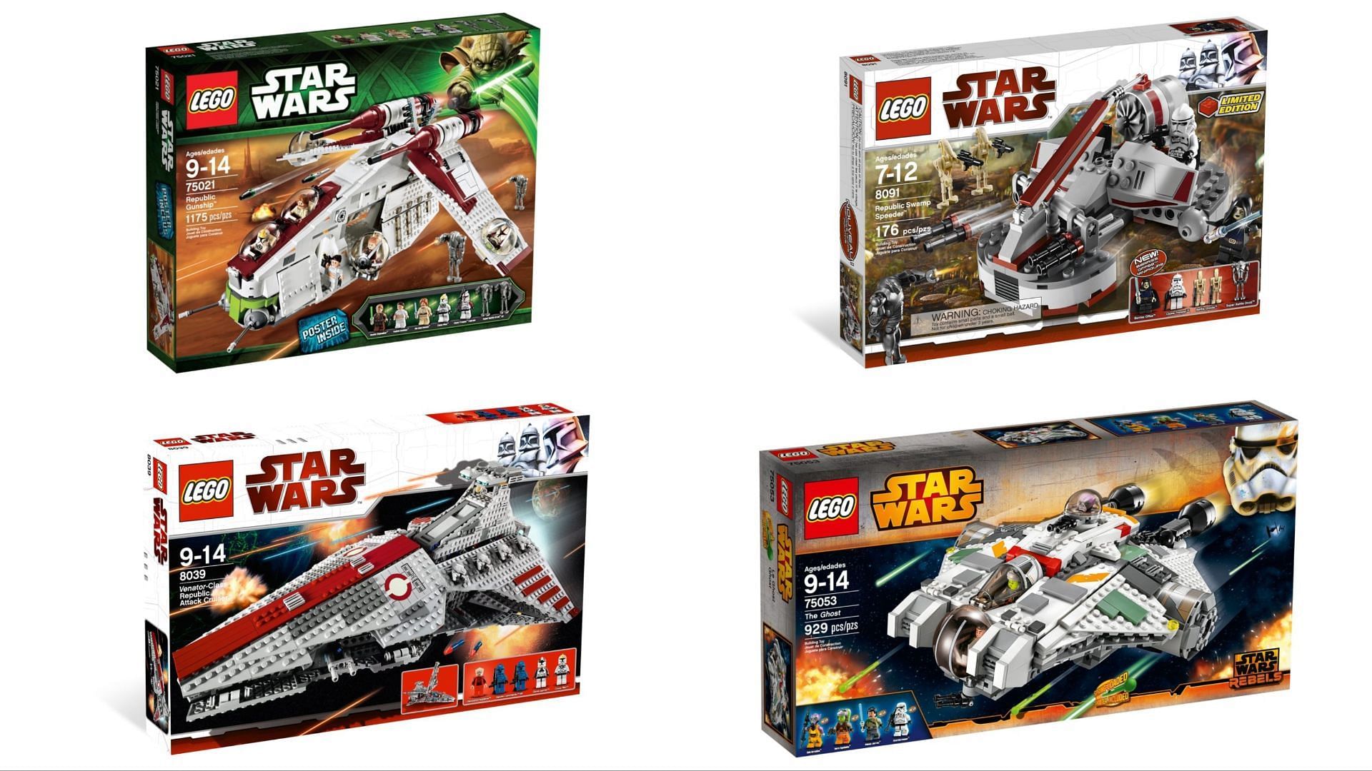 Some of the leaked Star Wars sets that are rumored to be launched in Summer 2023 (Image via Lego/BrickFanatics/Leaks)