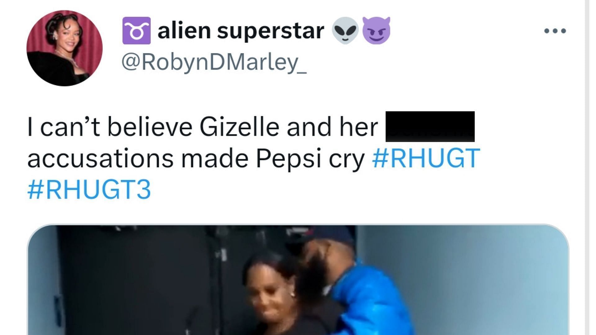 A fan reaction to Gizelle Bryant and other housewives&#039; argument elicits an emotional response from Pepsi (Image via Twitter/ @RobynDMarley_)