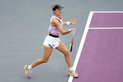 Eugenie Bouchard in action at the Guadalajara Open