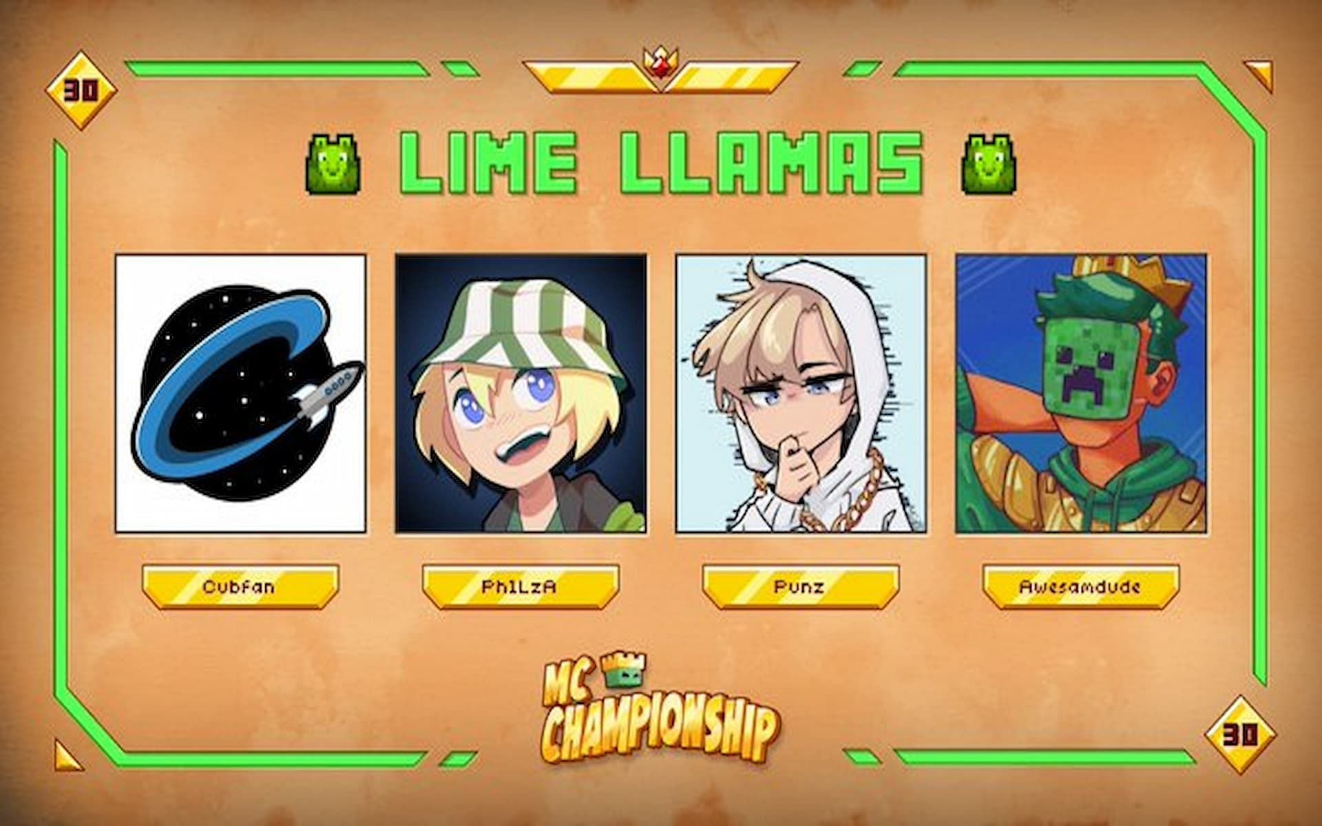 The Lime Llamas for MCC 30 (Image via Nox Crew)
