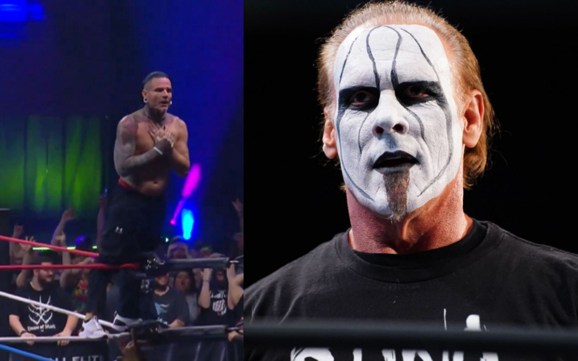 (Left) Jeff Hardy (Right) Sting 