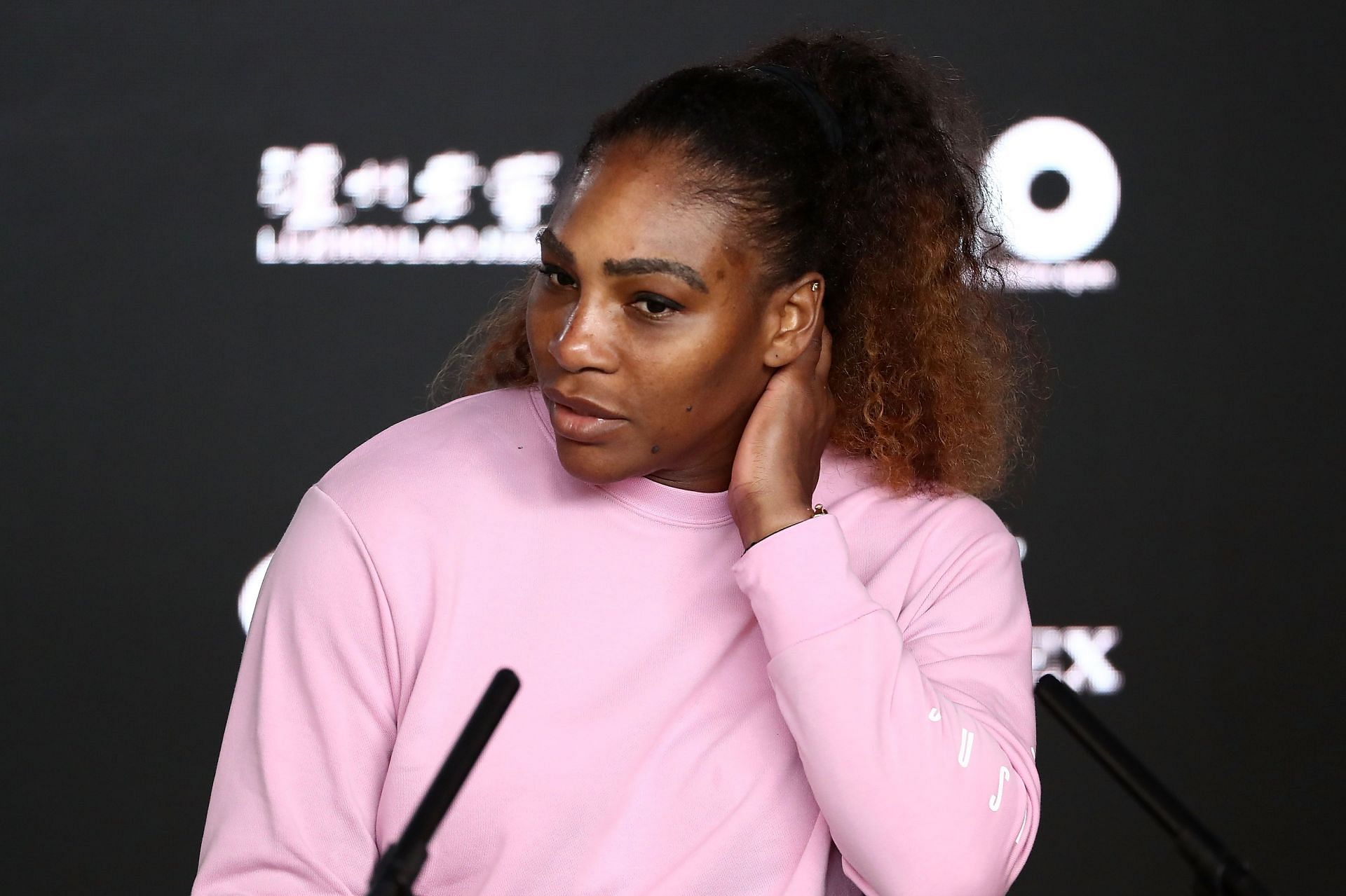 Serena Williams giving an interview