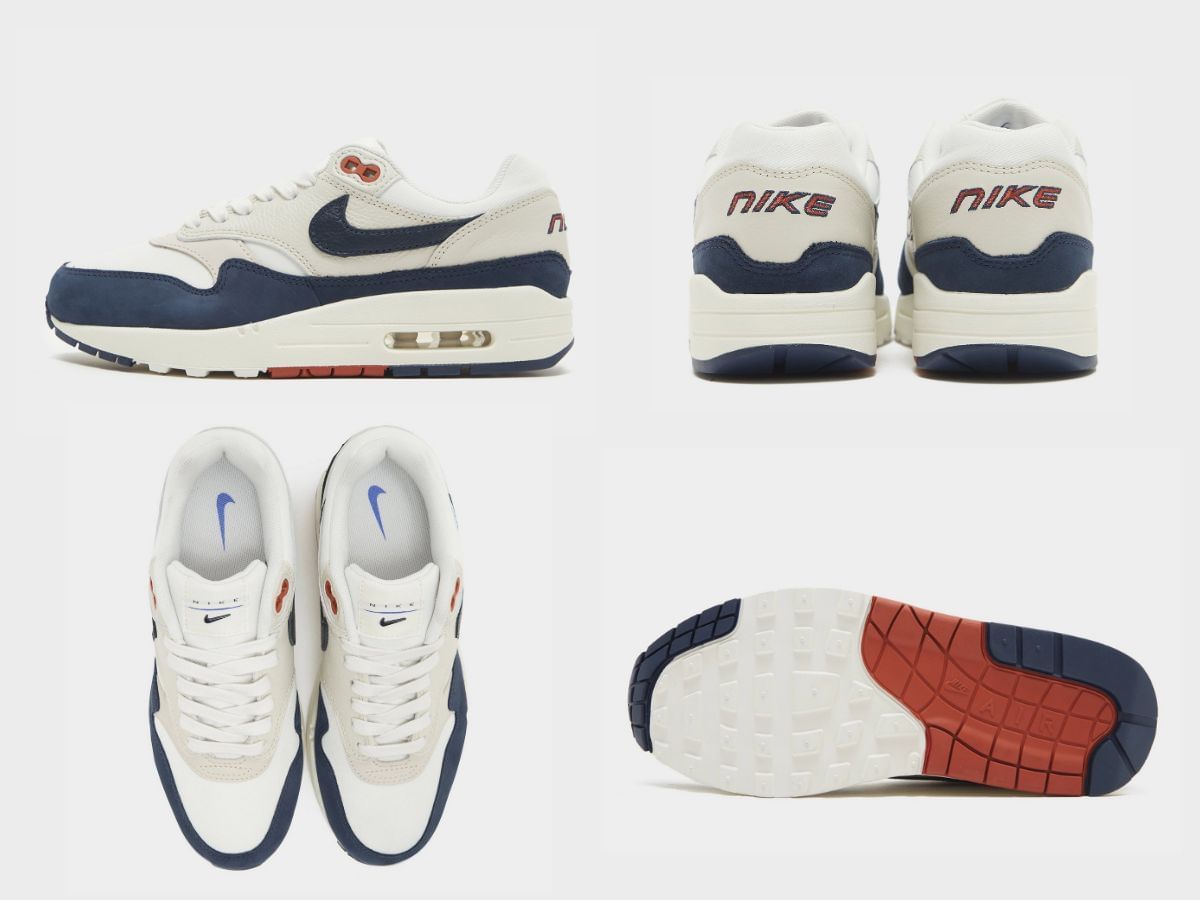 navy orange sneakers