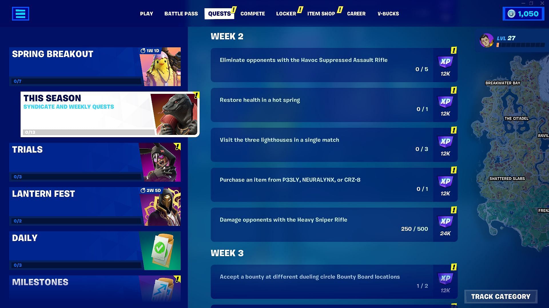 Don&#039;t wait too long to complete them all (Image via Epic Games/Fortnite)