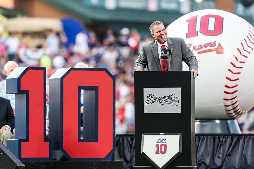 Chipper Jones on WS ring, 04/10/2022