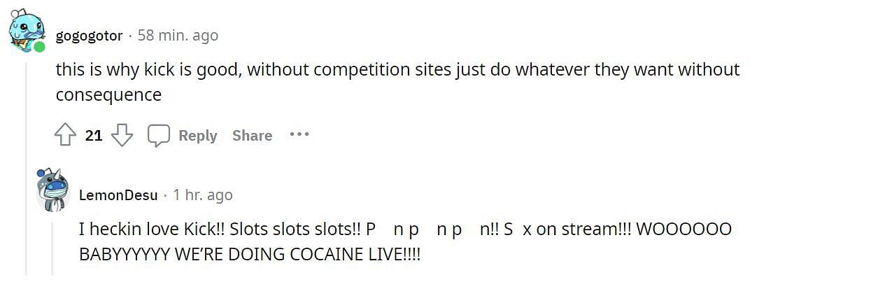 Users debate about the two platforms (Image via r/LivestreamFail Reddit)