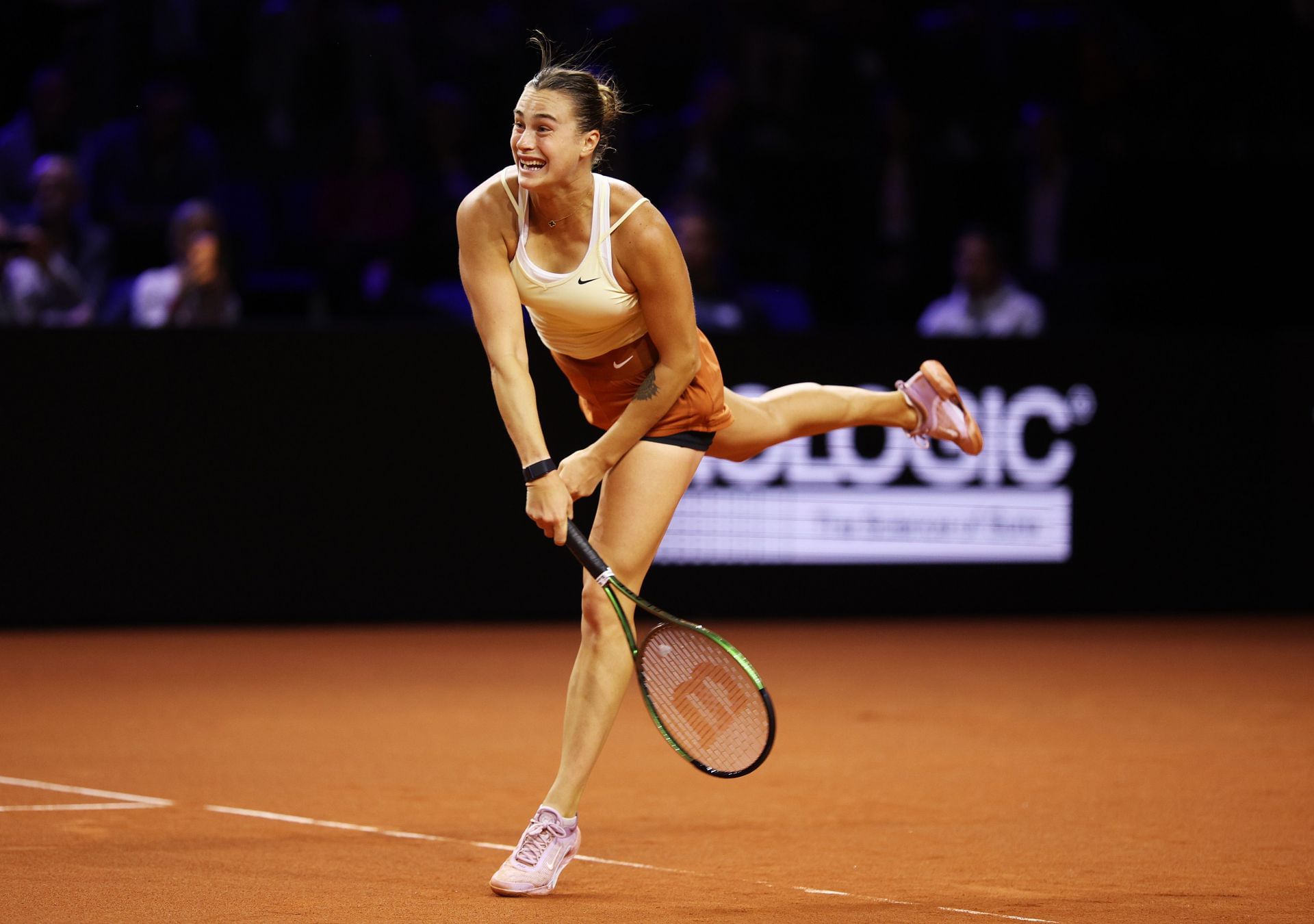 Aryna Sabalenka at the 2023 Porsche Tennis Grand Prix.