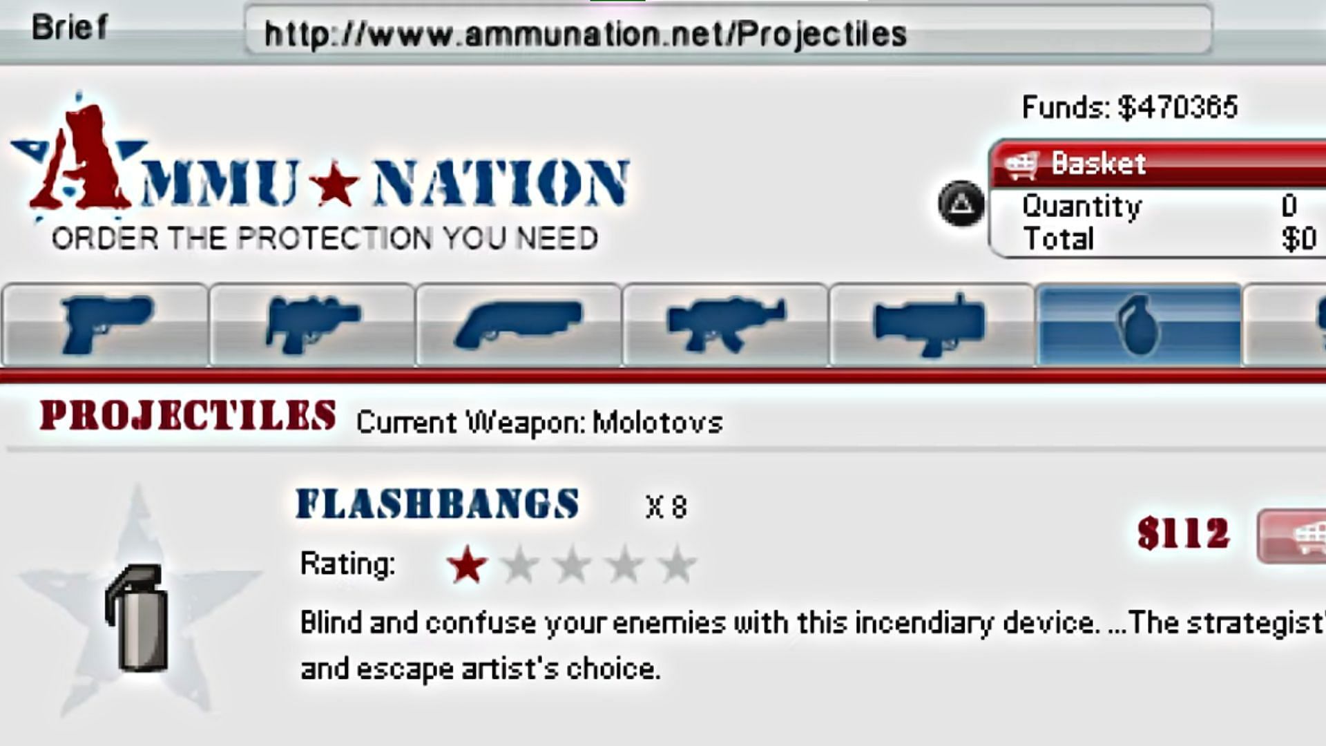 Ammu-Nation website (Image via YouTube/Gaming Investigators - Hubson)