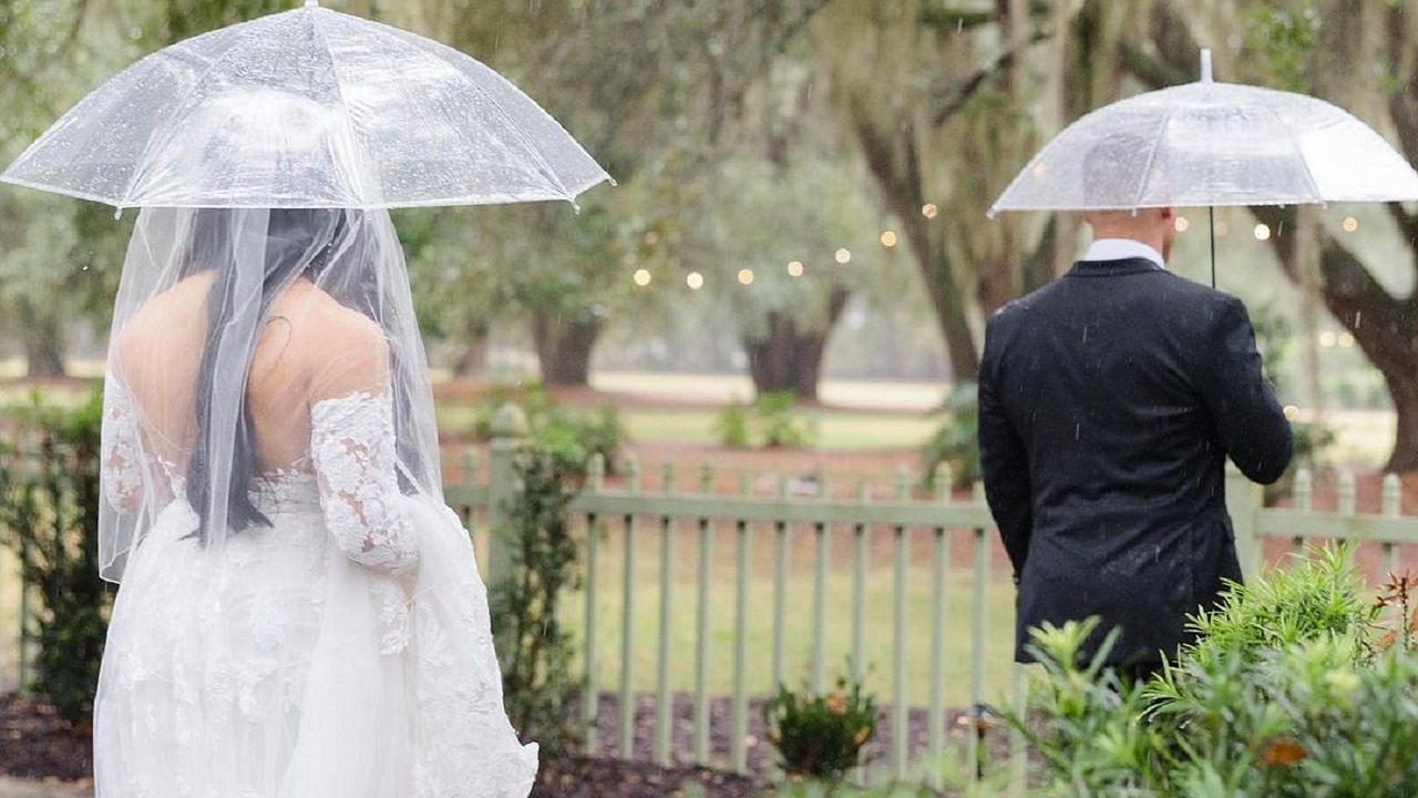 The loving couple on their wedding day