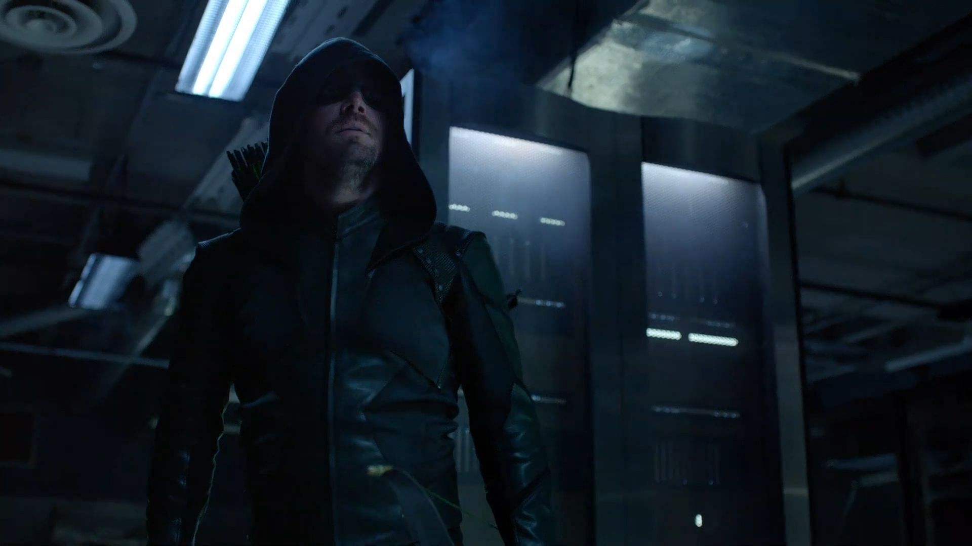 Stephen Amell as Oliver Queen, aka Green Arrow (Image via CW)