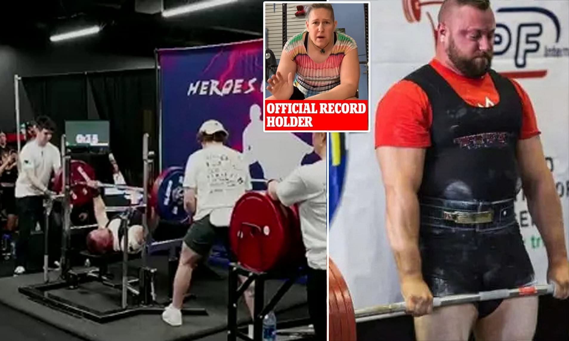 At the &quot;Heroes Classic,&quot; Avi Silverberg, the powerlifting coach of Team Canada, set a new record for the Alberta bench press in the 84+ kg category for women (Image via Daily mail uk)