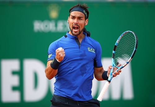 Fabio Fognini in action