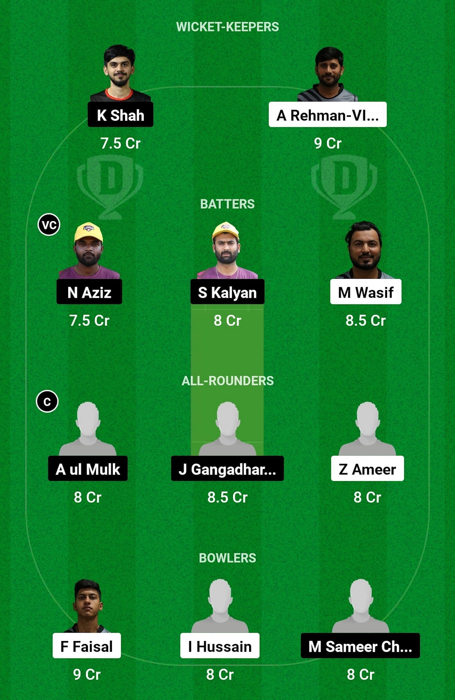 NDC vs AJH Dream11 Prediction, Match 22, Grand League Team