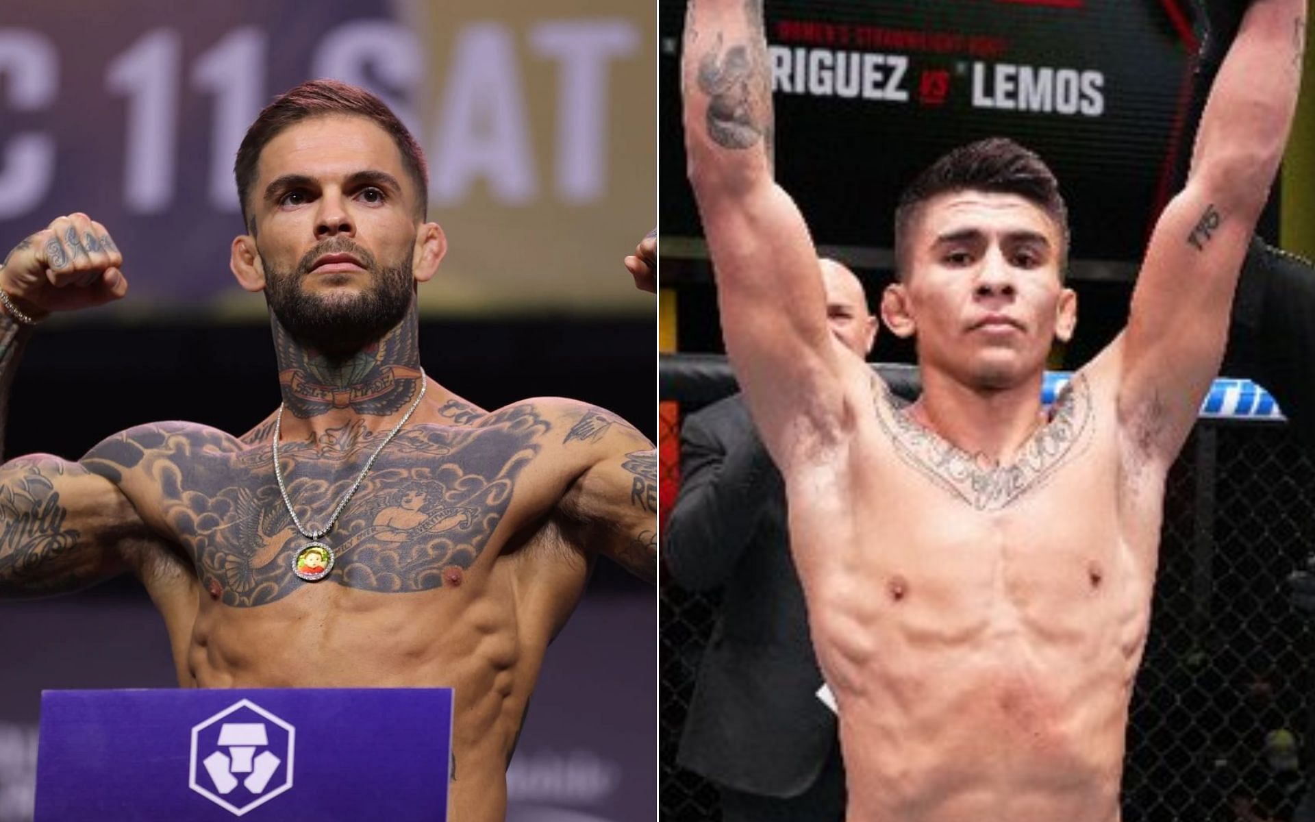 Cody Garbrandt [Left], and Mario Bautista [Right] [Photo credit: @UFCNews - Twitter]
