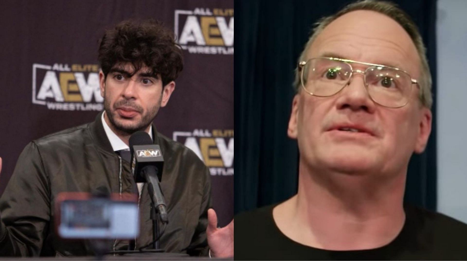 Tony Khan (left) and Jim Cornette (right)