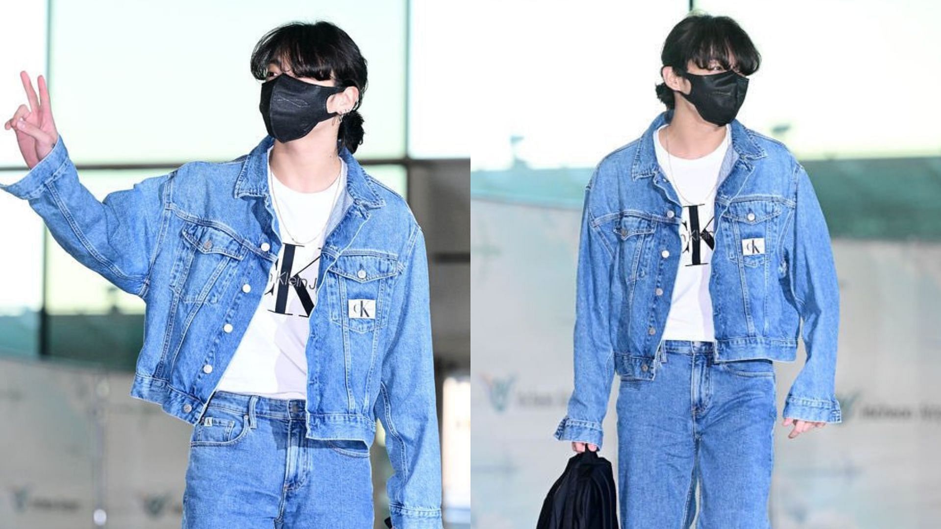 BTS's V Stole The Airport Runway With His Unique Colorful Pants