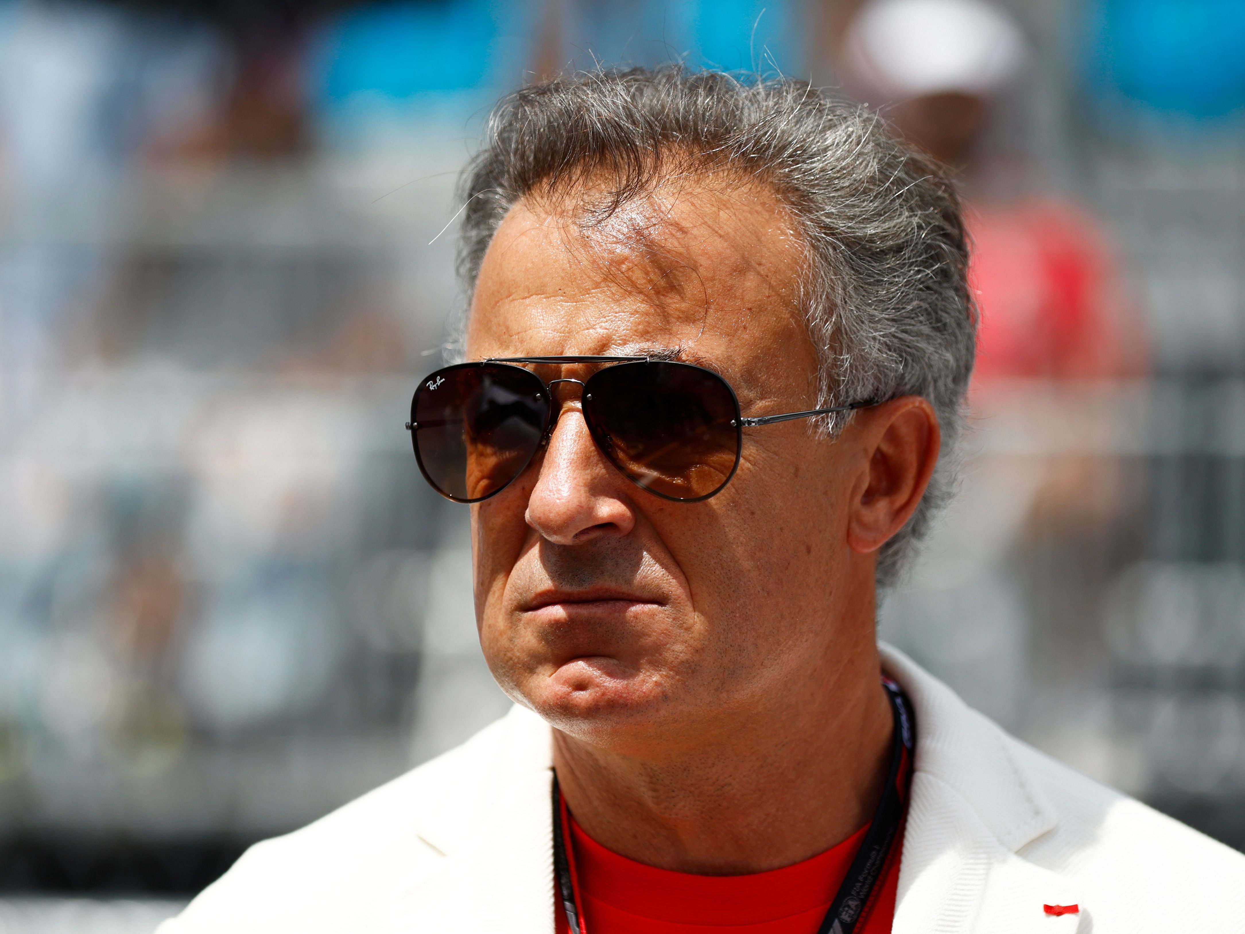 Jean Alesi looks on from the grid during the 2022 F1 Miami Grand Prix (Photo by Jared C. Tilton/Getty Images)