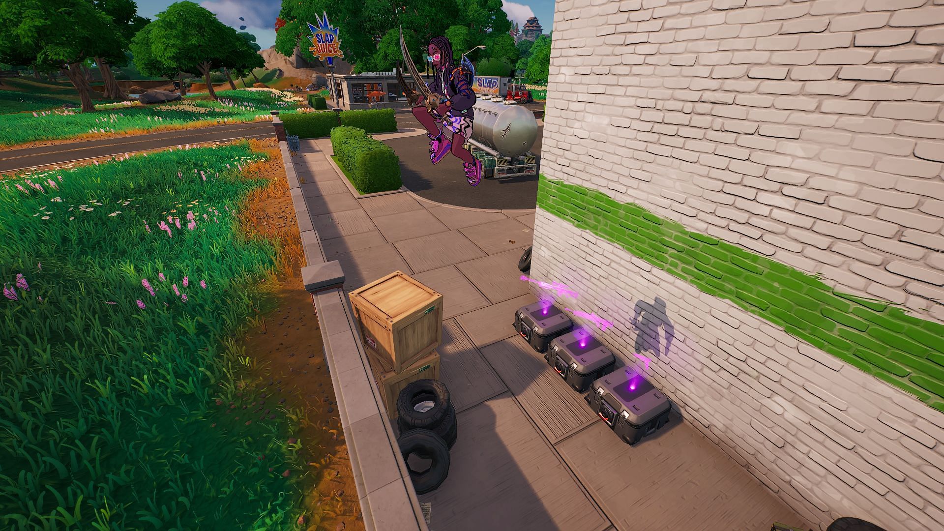 With the tire mod being vaulted, this is the only way to bounce off a tire (Image via Epic Games/Fortnite)