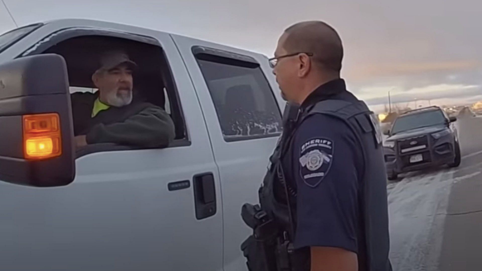 Kenneth Espinoza engaging with an officer (Image via  Las Animas County Sheriff&rsquo;s Office/Youtube)