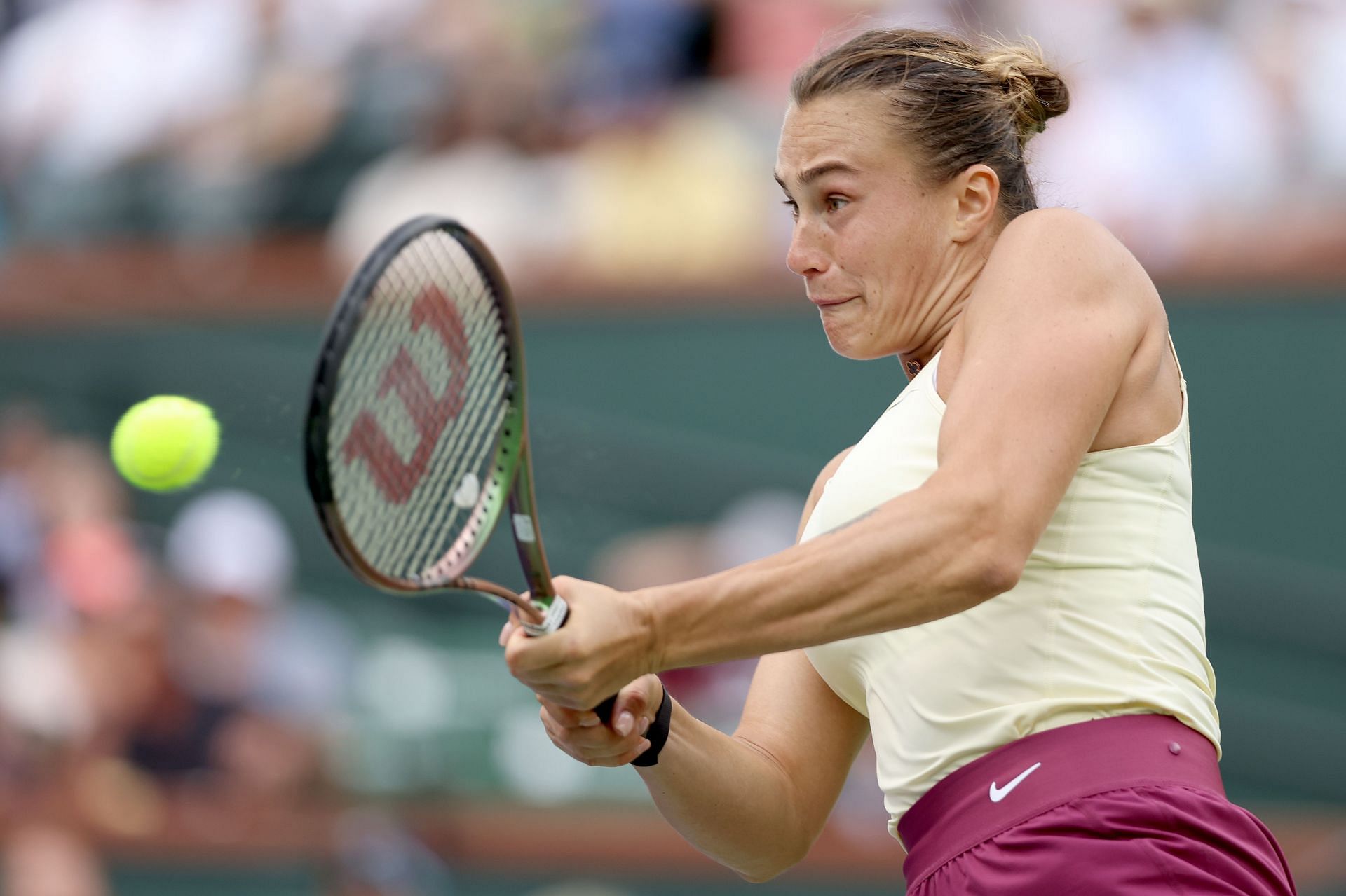 Sabalenka in action at the BNP Paribas Open in Indian Wells