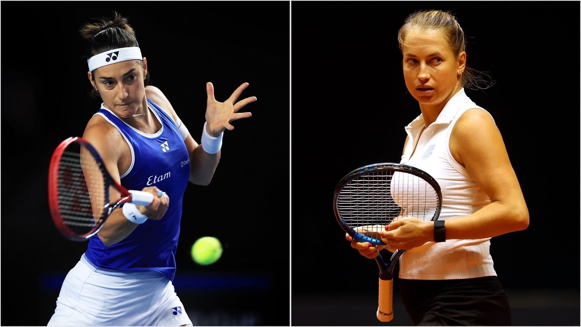 Caroline Garcia (L) and Yulia Putintseva.