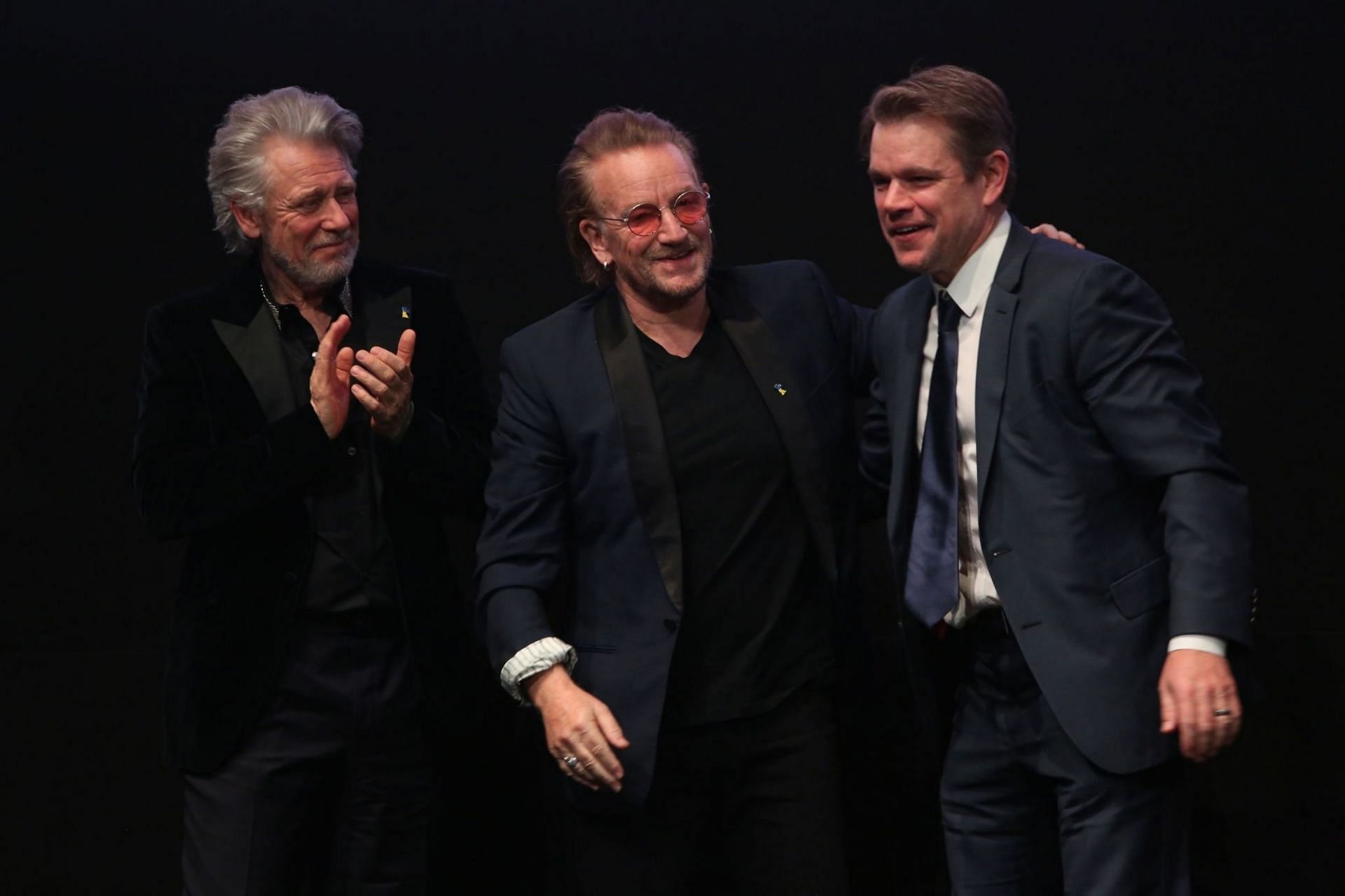 U2 at  the &quot;Kiss The Future&quot; documentary film premiere during the 73rd Berlinale International Film Festival Berlin at Verti Music Hall on February 19, 2023 in Berlin, Germany. (Image via Getty Images)